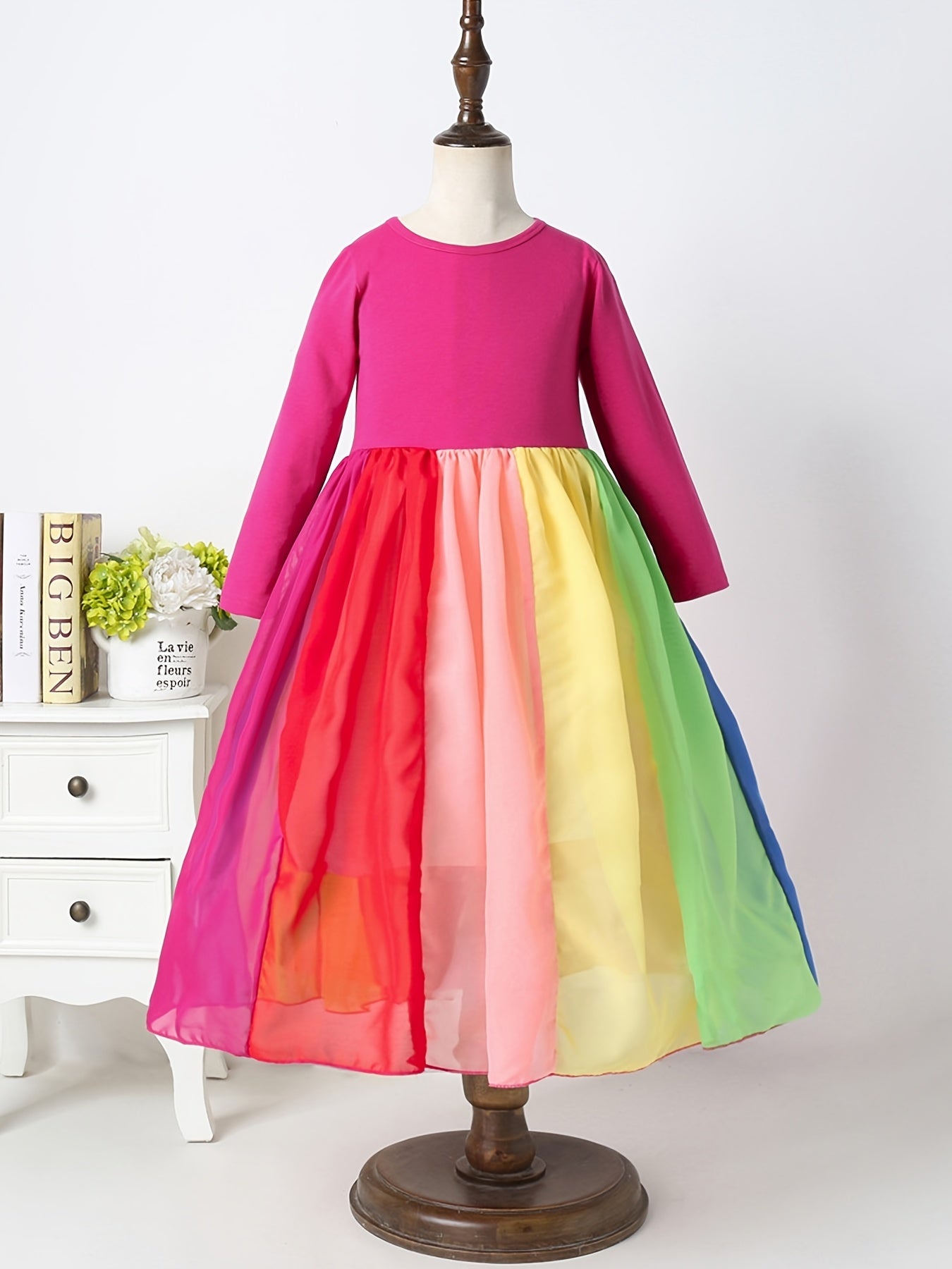 Toddler Girls Rainbow Princess Dress Spring Clothes