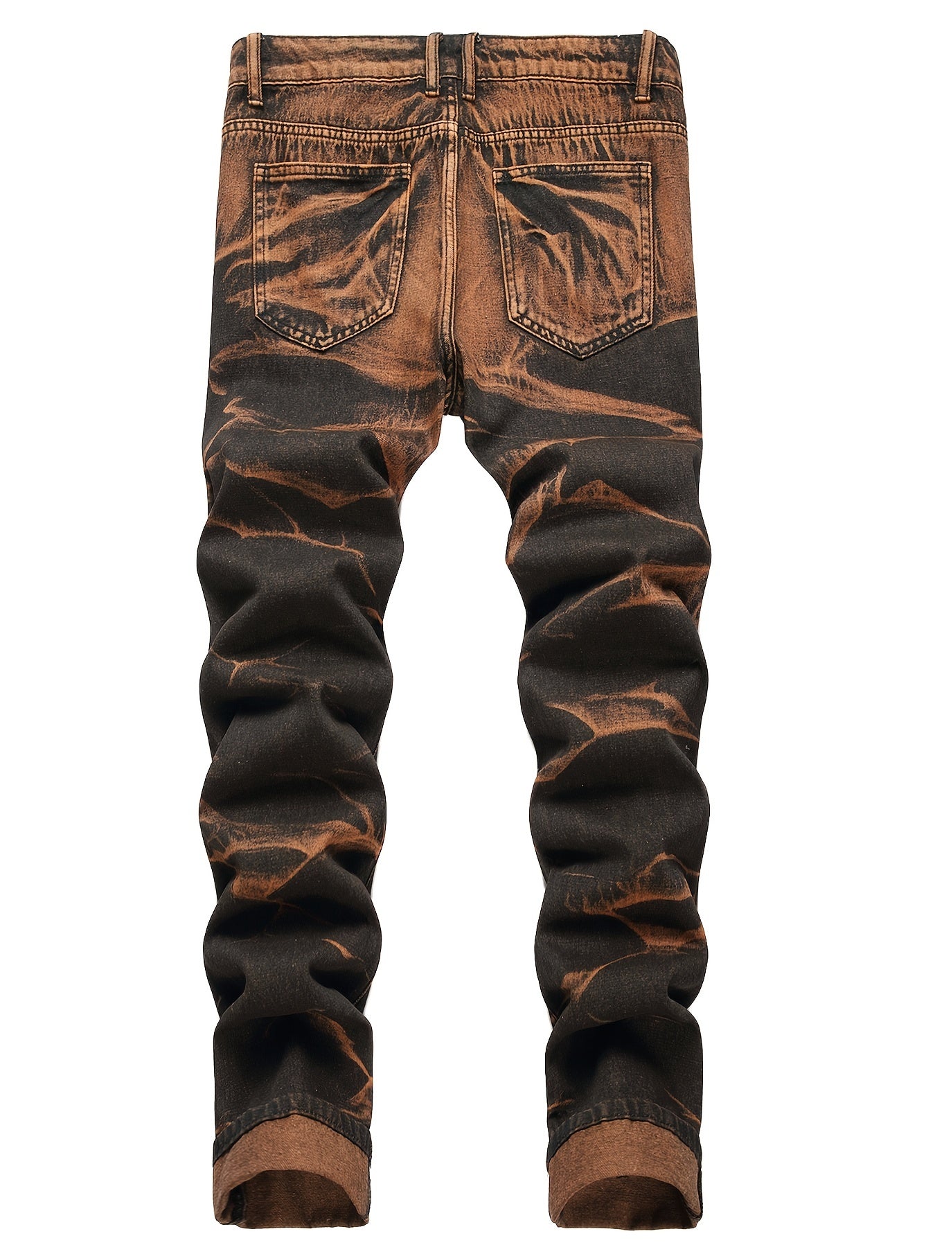 Tie-dye Ripped Jeans Men's Street Style Denim Pants