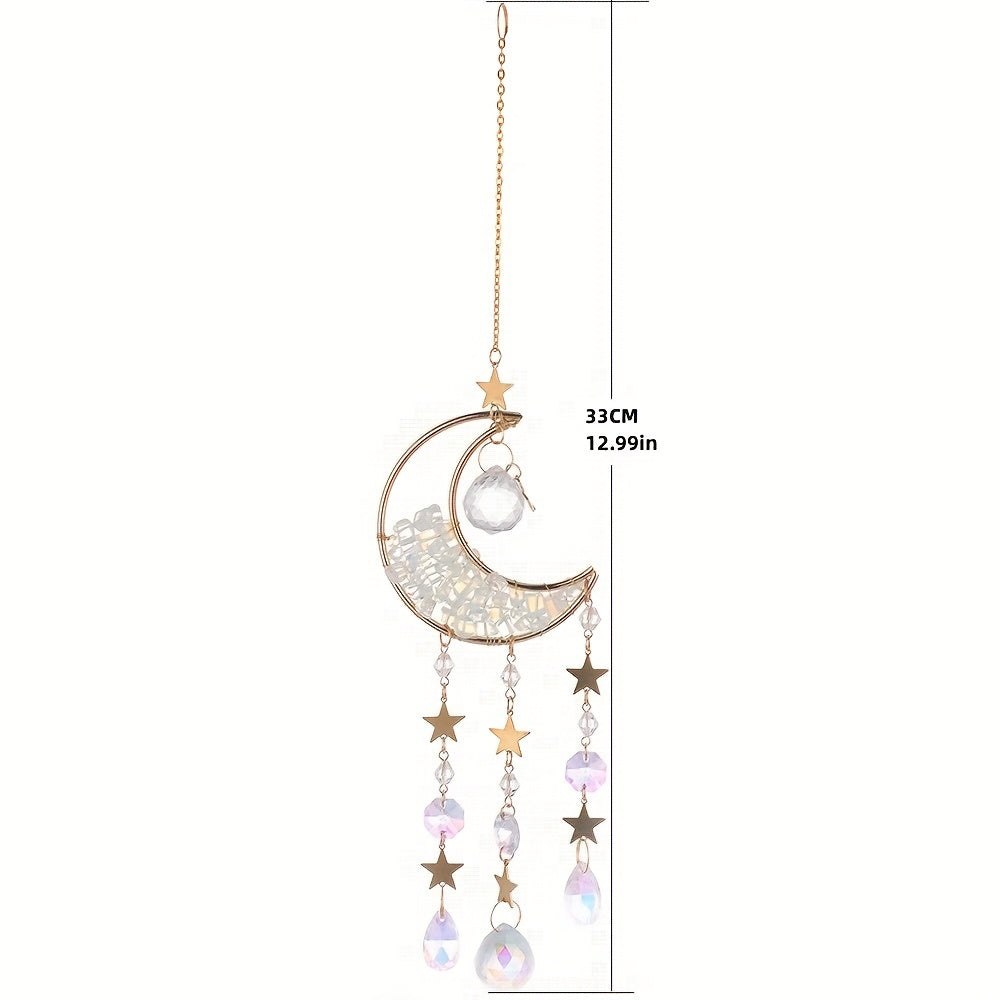 Moon Crystal Suncatcher Rose Quartz Rainbow Maker