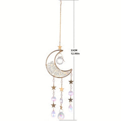 Moon Crystal Suncatcher Rose Quartz Rainbow Maker