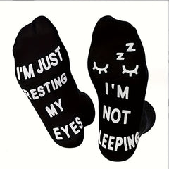 1pair Funny Letters Cotton Socks Breathable Non-slip