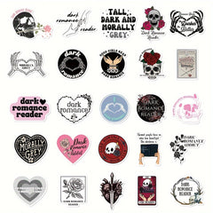 50pcs Dark Romantic Readers Series Stickers For Laptop Helmet Water Cup