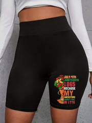 Juneteenth High Rise Figure Print Biker Shorts