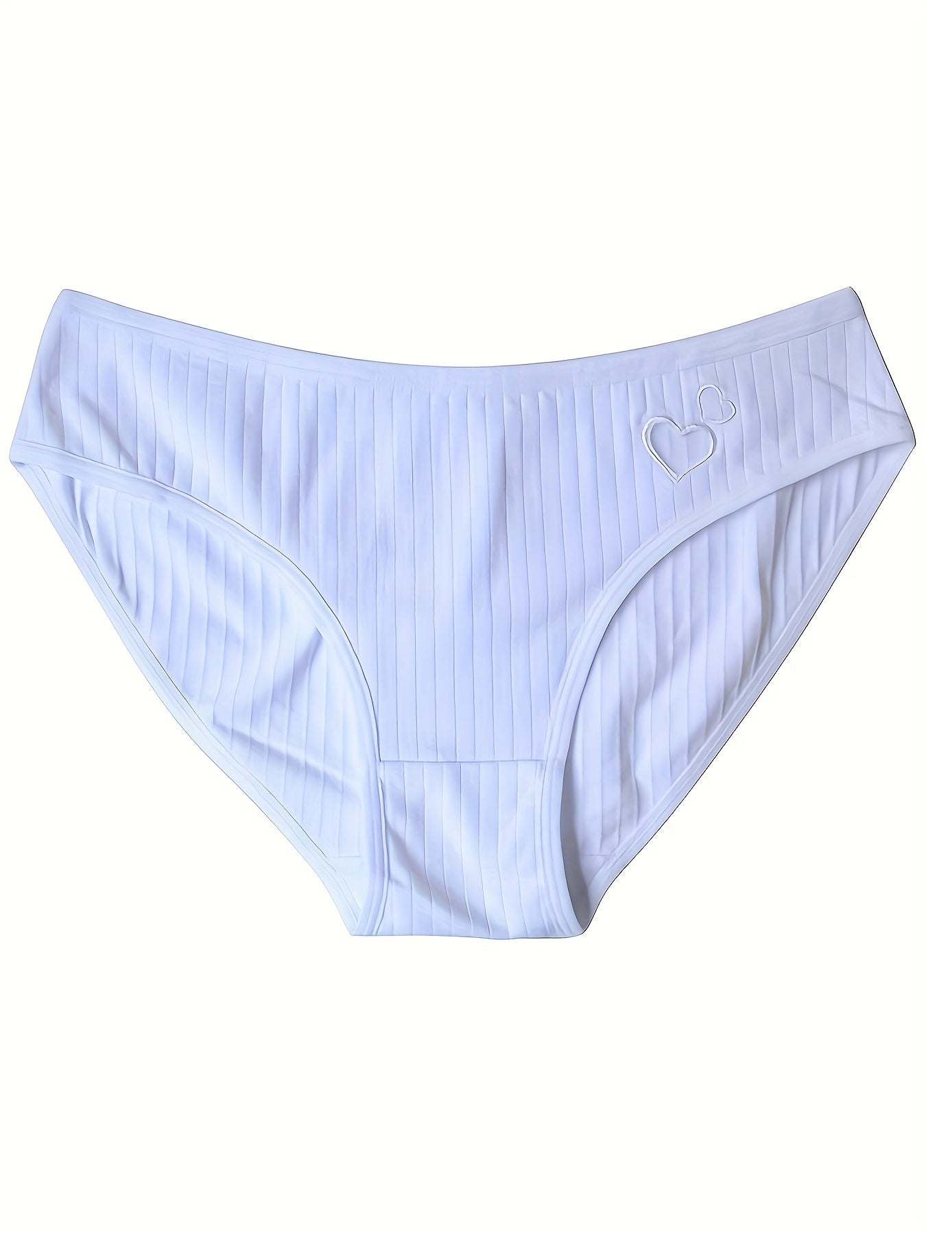 4pcs Heart Embroidery Briefs Stretchy Intimates Panties