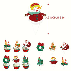 32pcs Merry Christmas Pull Flag Cake Balloon Party Decoration Set