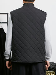 Men's Stand Collar Thermal Vest with Zipper