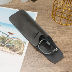 Retro PU Leather Eyeglasses Case Travel Soft Glasses Bag