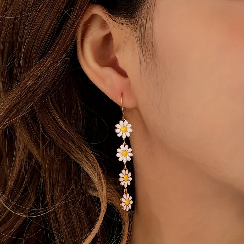 Daisy Sunflower Dangle Earrings Holiday Jewelry Girls