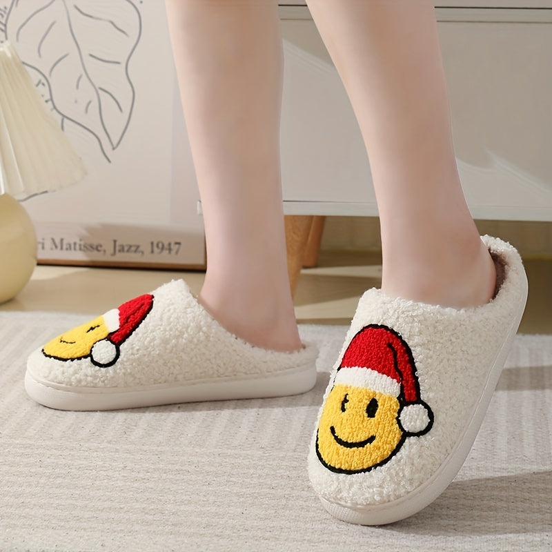 Women's Smile Fuzzy Slippers Warm Plush Shoes
