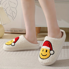 Women's Smile Fuzzy Slippers Warm Plush Shoes