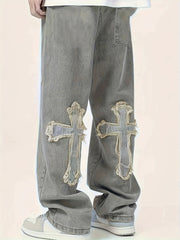 Loose Fit Baggy Jeans Men's Casual Denim Wide Leg Pants