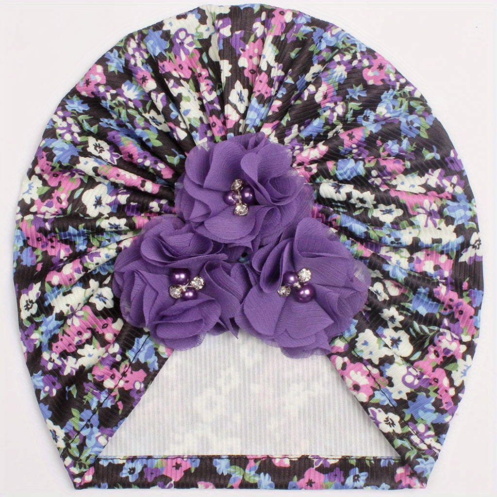 Threaded Print Baby Hat Baby Headscarf Hat