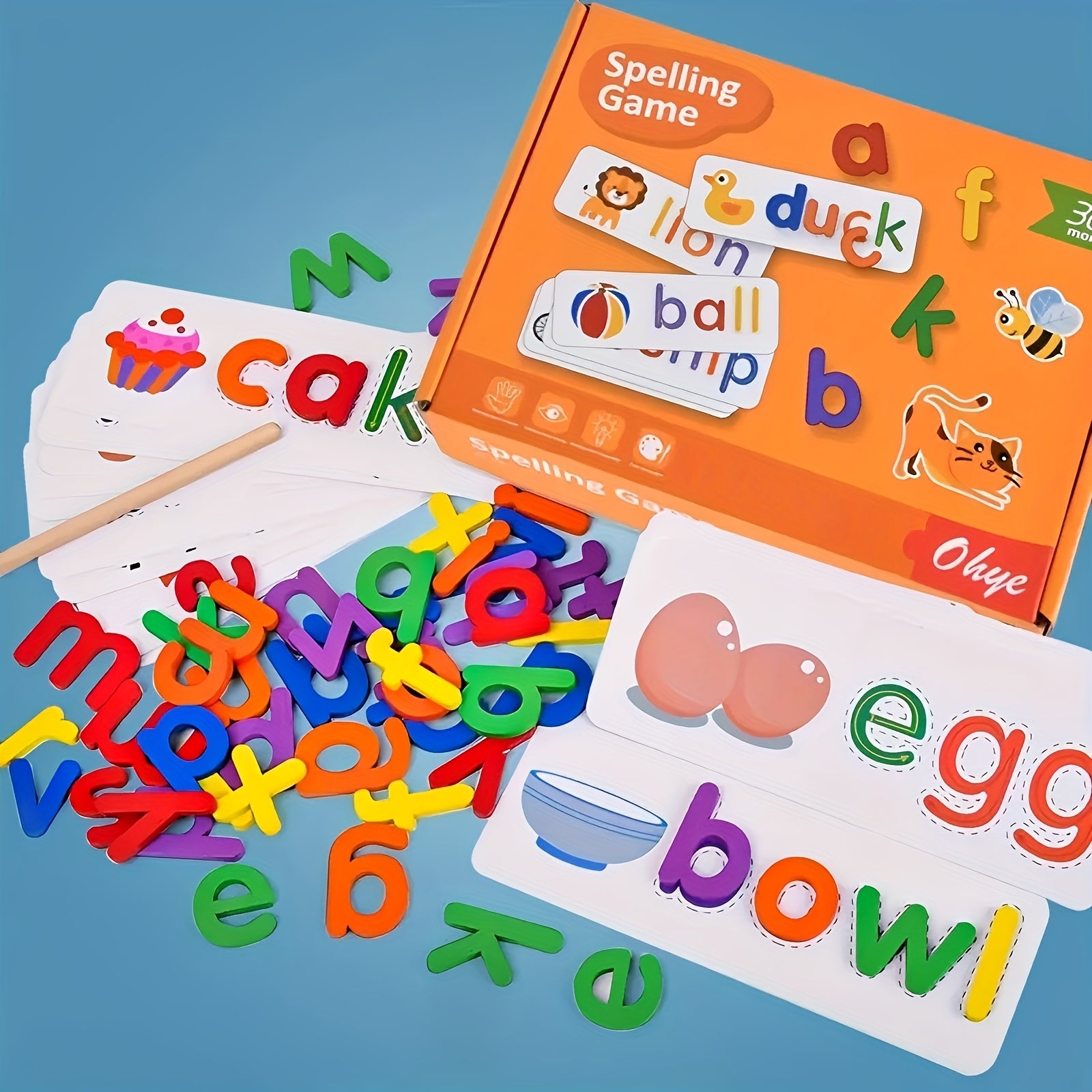 Alphabet Tracing Learning Toy for Kids Spelling Blocks with Animal Illustrations