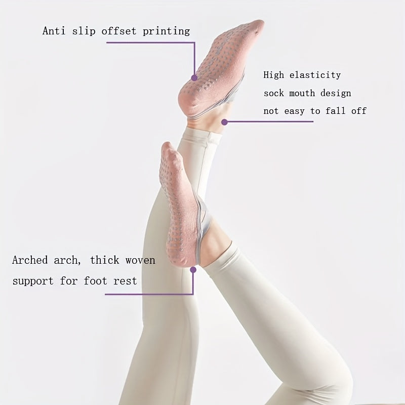 6 Pairs Women's Non slip Cross Strap Yoga Socks Breathable Dance Training Socks