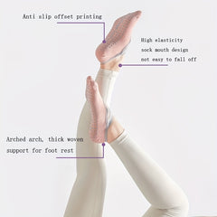 6 Pairs Women's Non slip Cross Strap Yoga Socks Breathable Dance Training Socks
