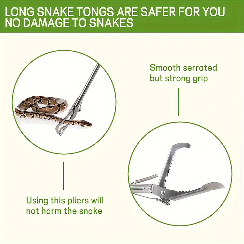 76 Professional Wide Jaw Snake Tong - Heavy Duty Reptile Catcher