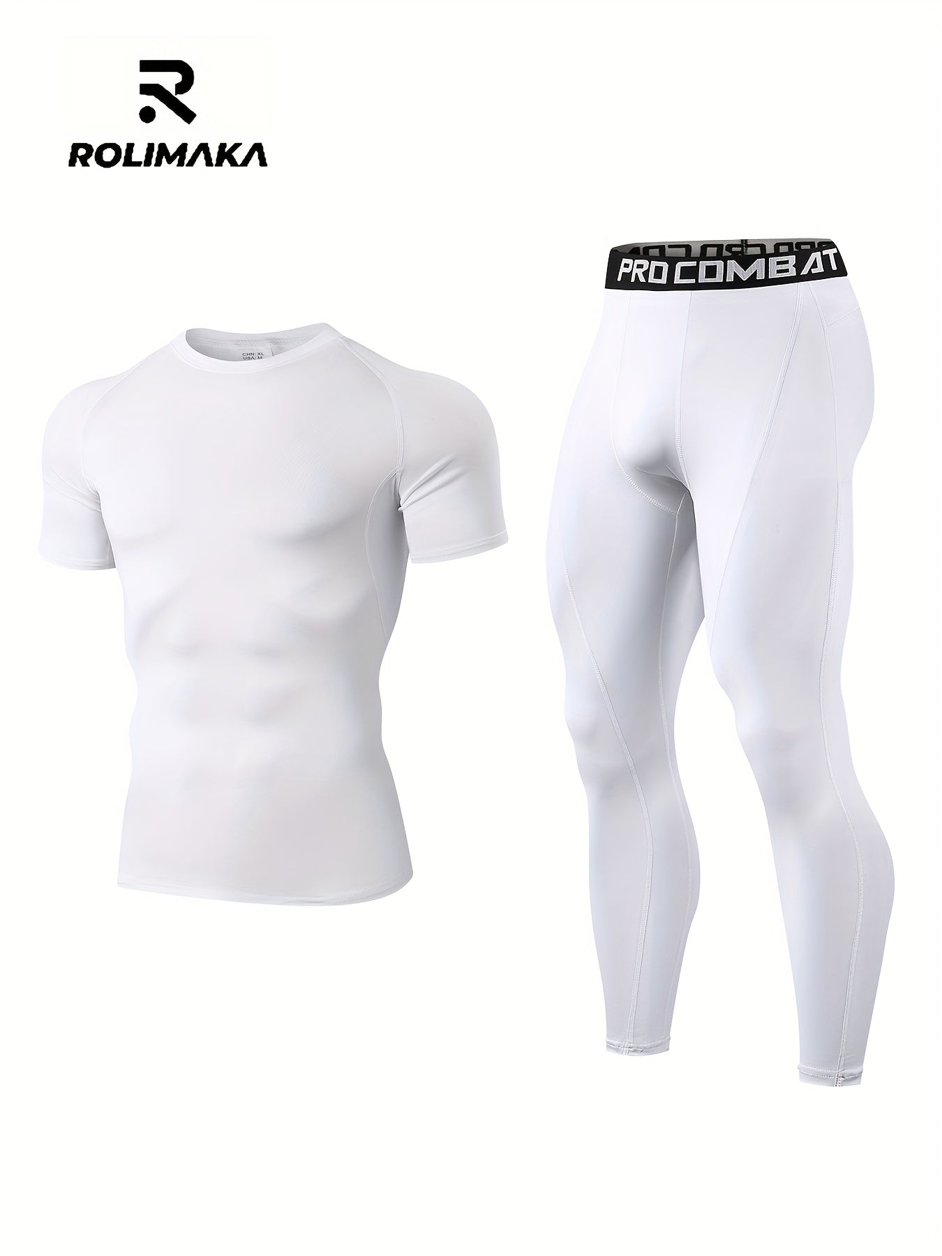 Men's High Stretch Quick Dry Short Sleeve T-shirt & Leggings Set