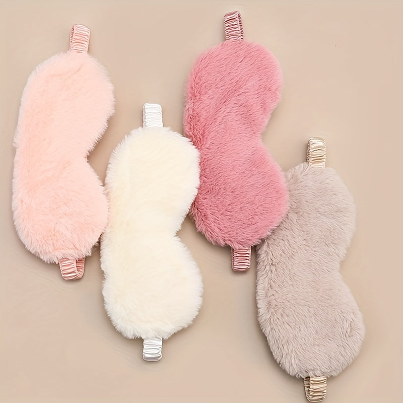 Soft Rabbit Fur Silk Eye Mask for Travel Night & Restful Sleep