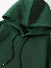 Hoodie & Joggers Set Solid Long Sleeve Drawstring