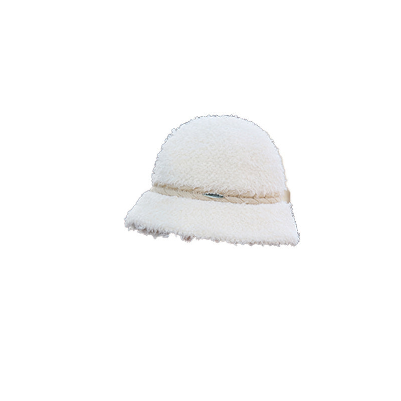 Faux Fur Bucket Hat Winter Thick Furry Fisherman Hat for Women