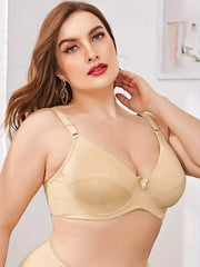 Bow Front Solid Bra Women's Full Coverage Bralette