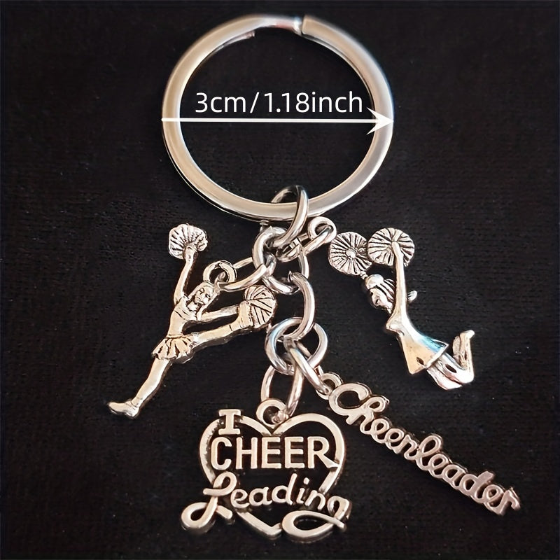 Cheerleading Girls Keychain Durable Alloy Material