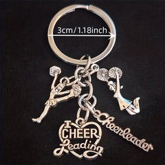 Cheerleading Girls Keychain Durable Alloy Material