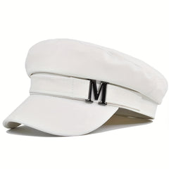 M Decor PU Beret Classic Solid Adjustable Newsboy Cap Captain Hat