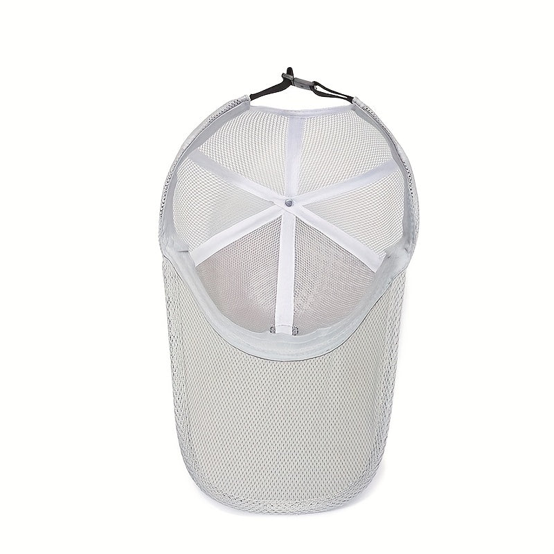 Men's Baseball Cap Long Brim Sun Hat Mesh Breathable Fishing Cap