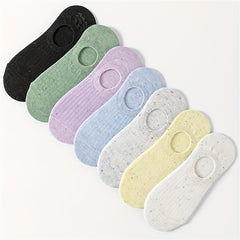 7 Pairs Lightweight Ribbed Ankle Socks Soft & Comfortable Women's Stockings