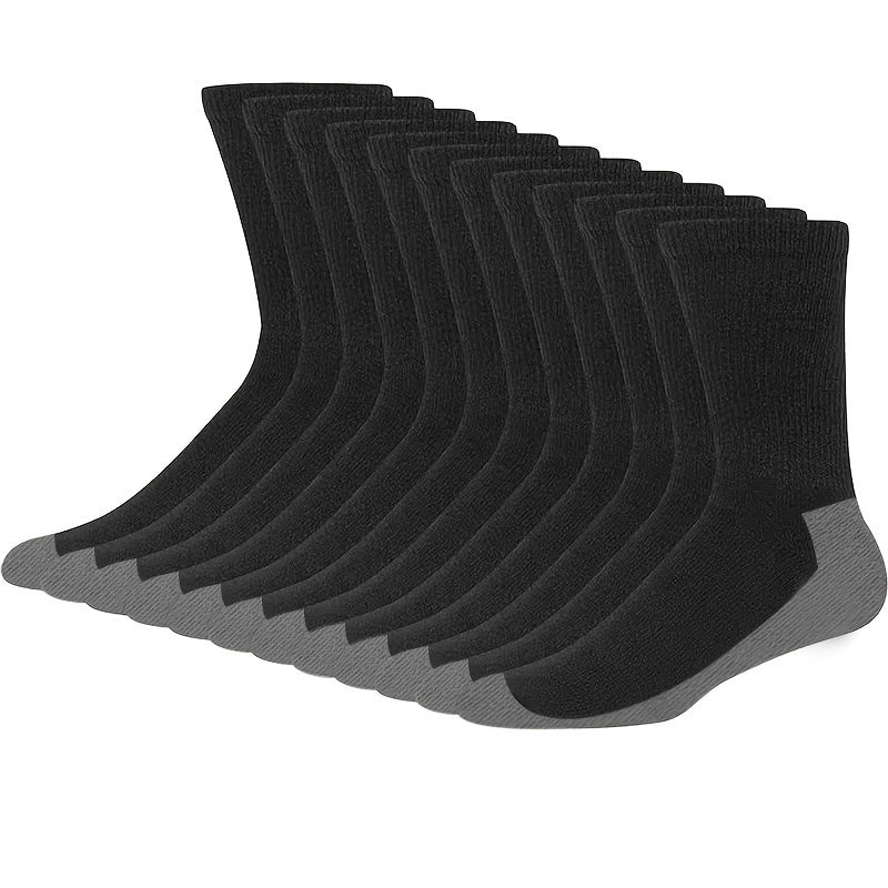 12 Pairs Moisture Wicking Crew Socks Sport Soft for Men Women