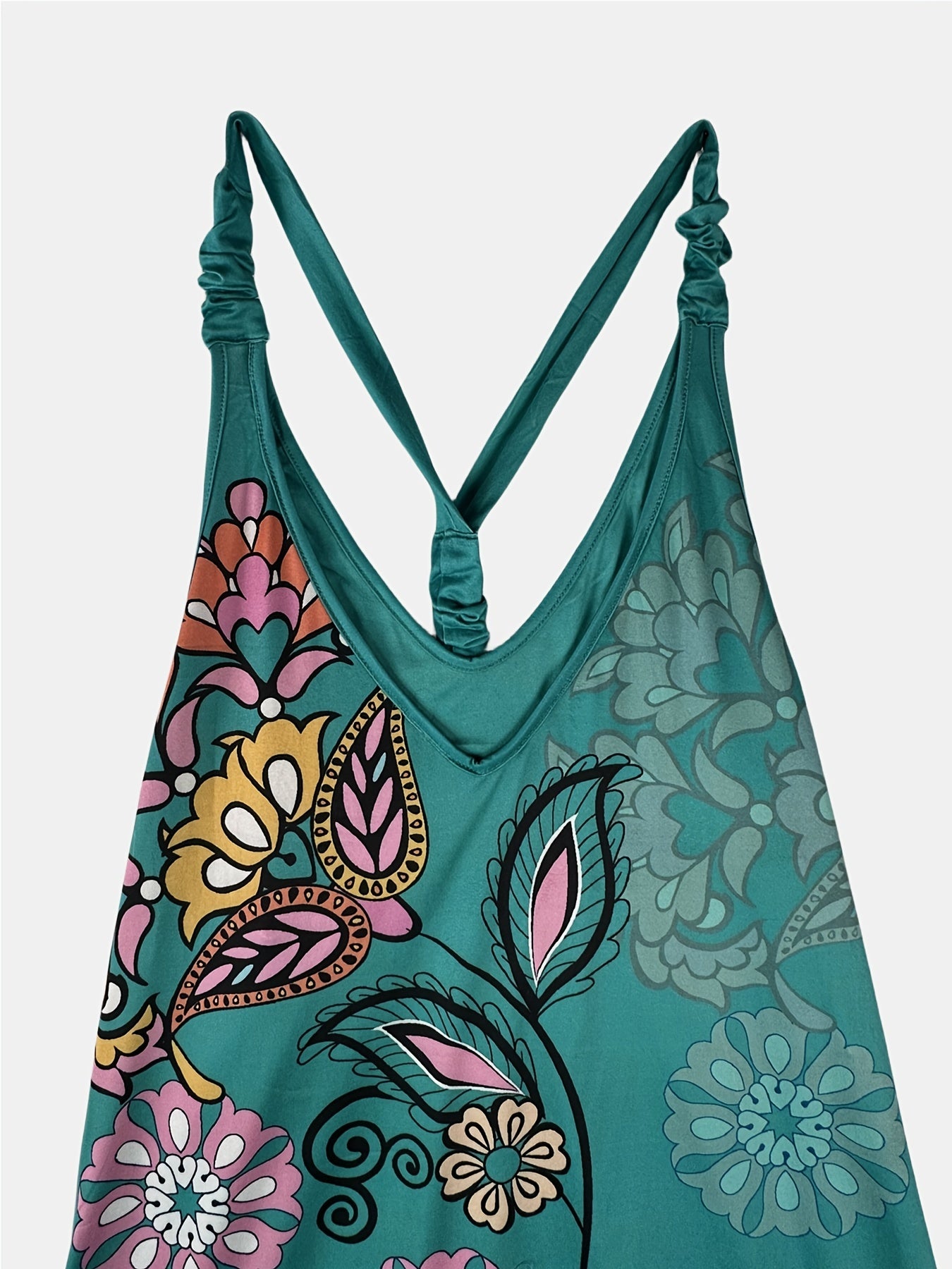Floral Print Drop Crotch Jumpsuit Women's Clothing