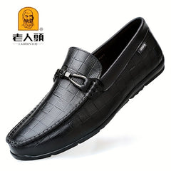 LAORENTOU Men's Leather Bit Loafer Shoes Casual Slip On Sneakers
