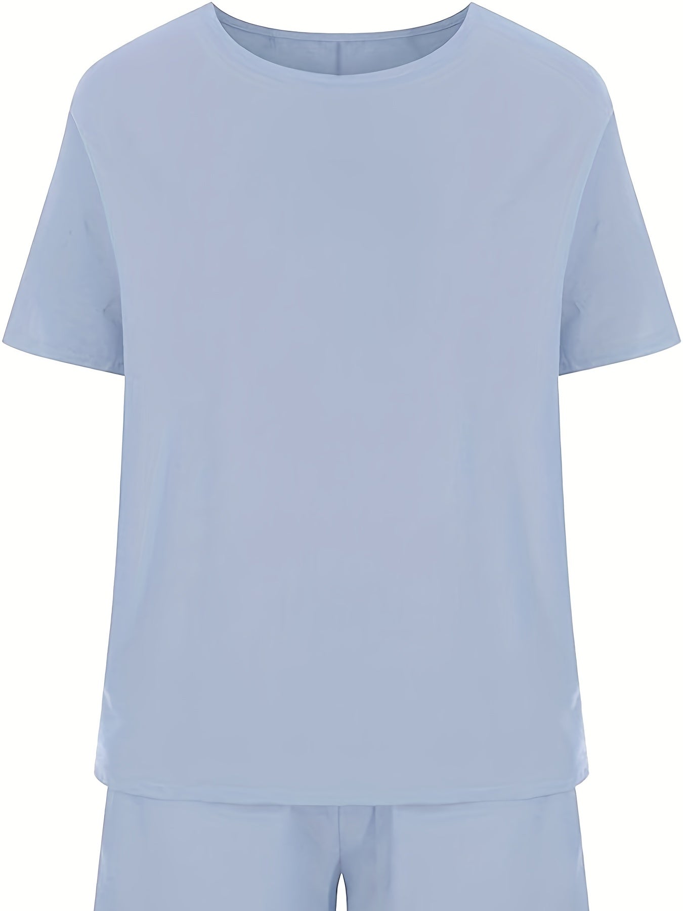 Solid Short Sleeve Tee & Pocketed Shorts Two Piece Set