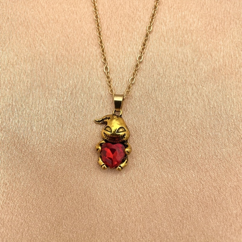 Girls Ghost And Heart Pendant Necklace Jewelry Gift For Kids Chil...