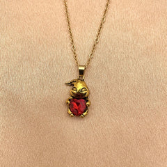 Girls Ghost And Heart Pendant Necklace Jewelry Gift For Kids Chil...
