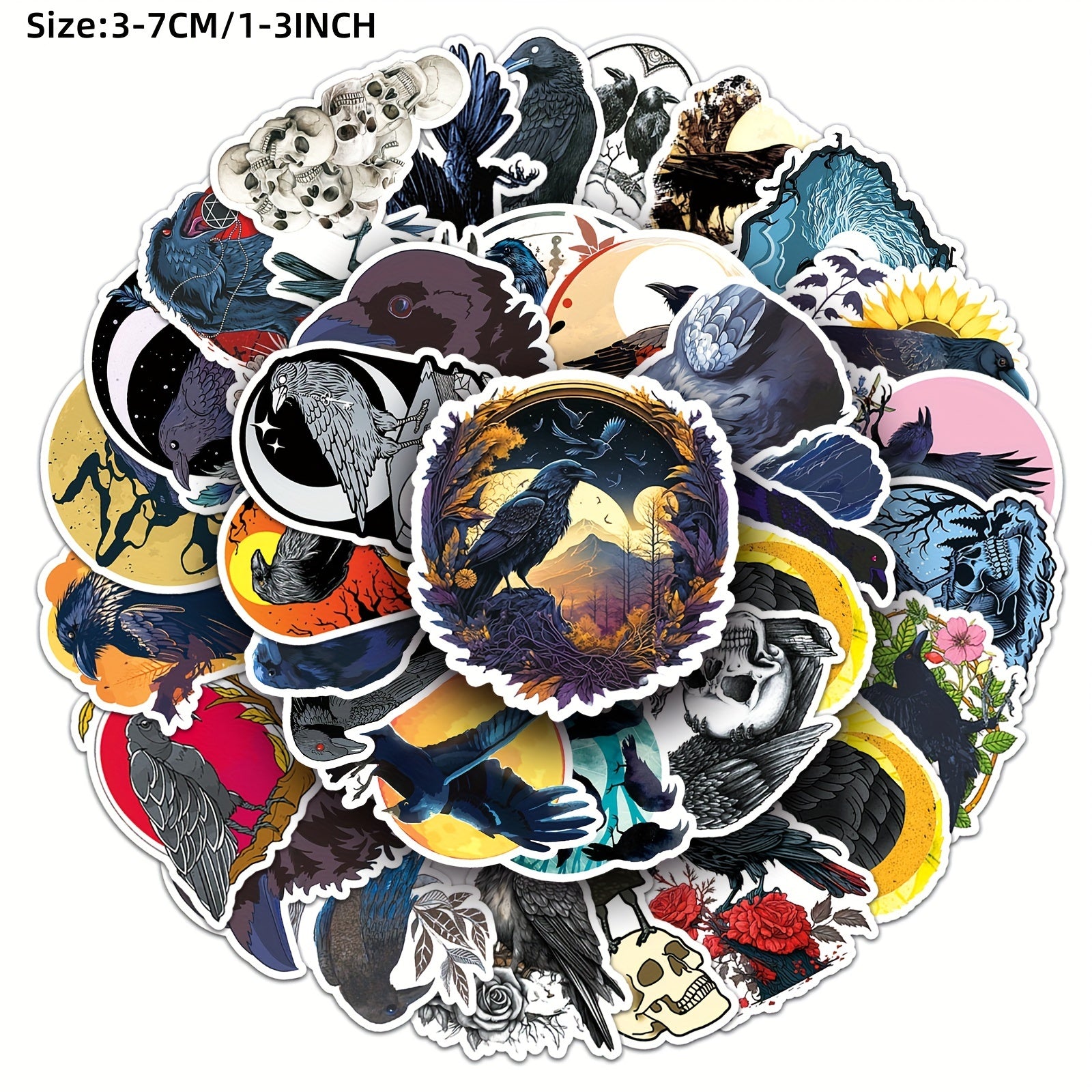 50pcs Cartoon Crow Graffiti Stickers Laptop Helmet Cup DIY Journal Sticker Bag