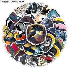 50pcs Cartoon Crow Graffiti Stickers Laptop Helmet Cup DIY Journal Sticker Bag
