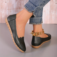 Women's Solid Flat Shoes Slip On Round Toe Non slip Soft Sole Low Shoes