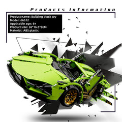 1 10 Scale Green Sports Car Building Blocks