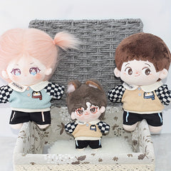 Cartoon Doll Clothes Set Top & Shorts Printed Sportswear 2 Colors for Dolls