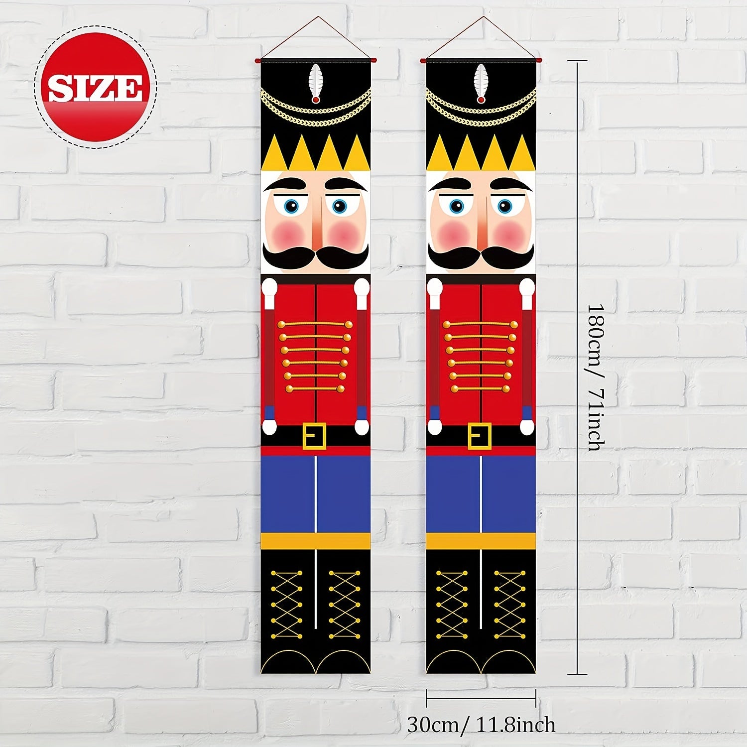 Nutcracker Christmas Decor Soldier Model Banner Outdoor Hanging Sign