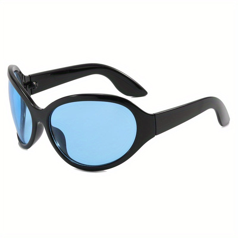 Y2K Wrap Around Sunglasses Oversized Hiphop Tinted Glasses UV400