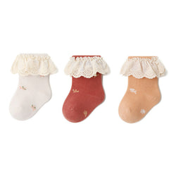 Lace Brim Knit Crew Socks for Babies - Soft and Comfortable
