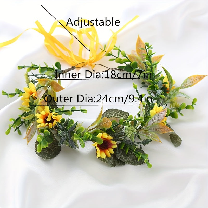 Kids Sunflower Wreath Hair Accessory for Girls