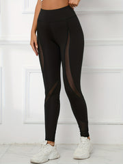 Mesh & Stitching Capri Leggings for Women