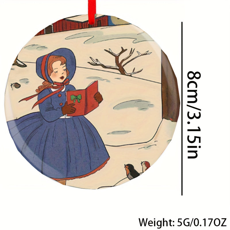 Girl Christmas Tree Blessing DIY Acrylic Holiday Pendant