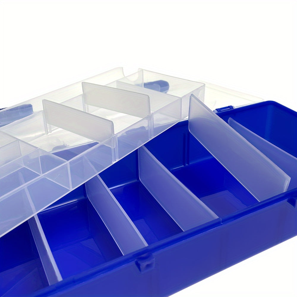 Double Layer Tool Storage Box with Grids & Handles