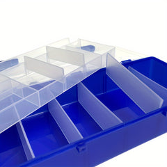 Double Layer Tool Storage Box with Grids & Handles