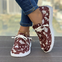 Women's Outdoor Skateboard Shoes with Cow Print
